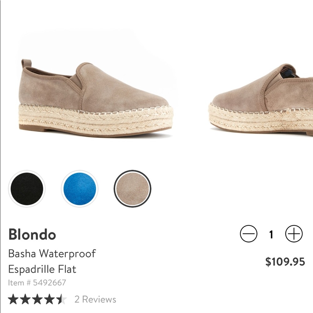 Blondo waterproof espadrille flats (worn once)